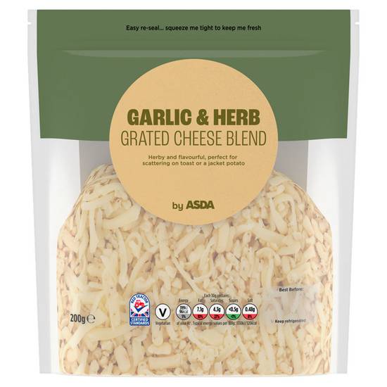 Asda Garlic & Herb Grated Cheese Blend 200g