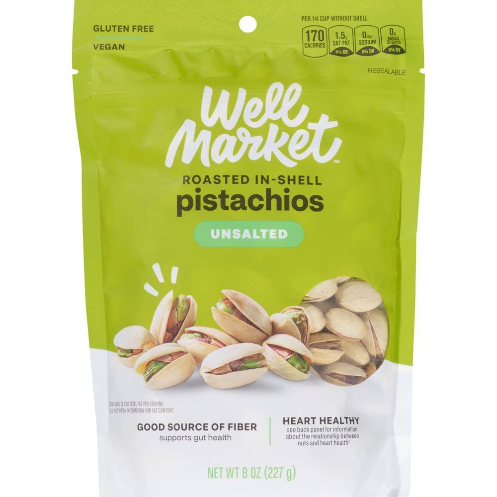 Well Market, No Salt In Shell Pistachios, 8 Oz