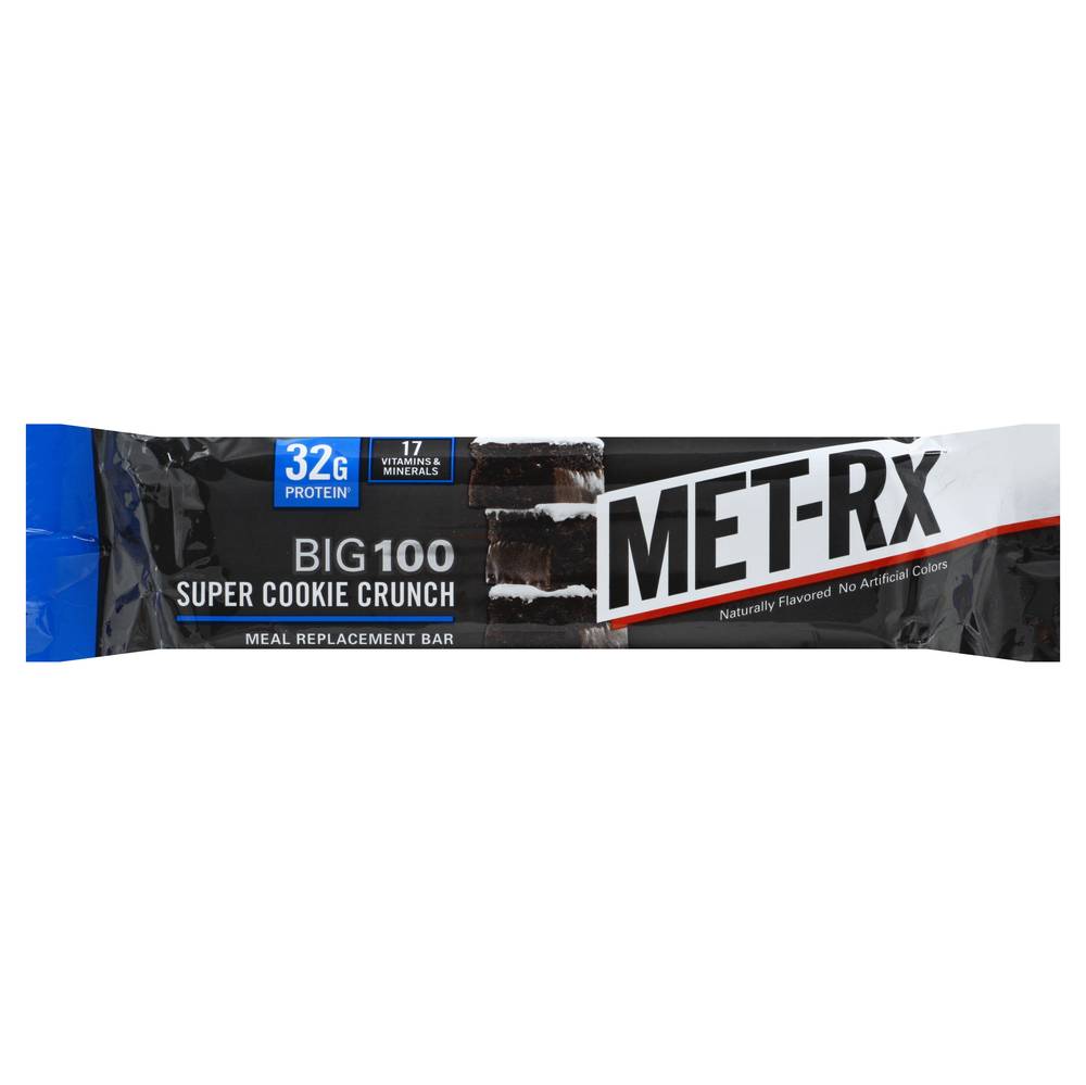 MET-Rx Big 100 Meal Replacement Bar, Super Cookie Crunch (3.52 oz)