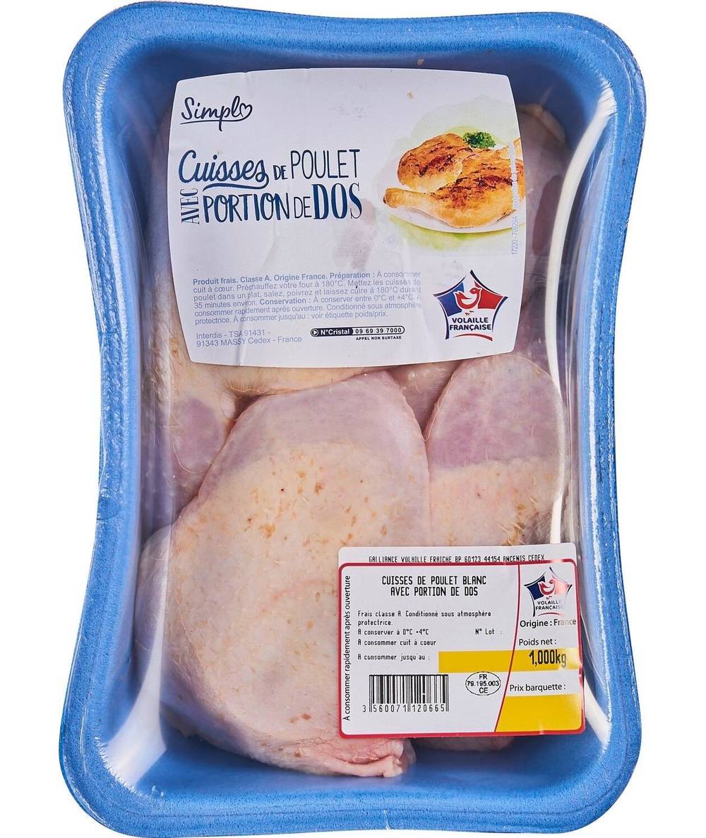 Simpl - Cuisses de poulet blanc avec portion de dos (1kg)