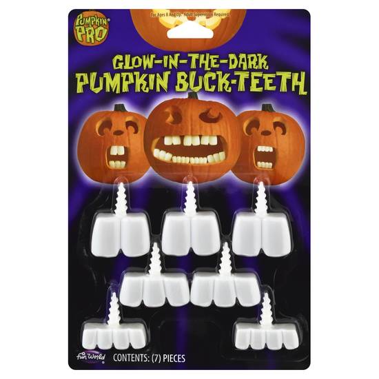 Pumpkin Pro Glow-In-The-Dark Pumpkin Buck Teeth (7 ct)
