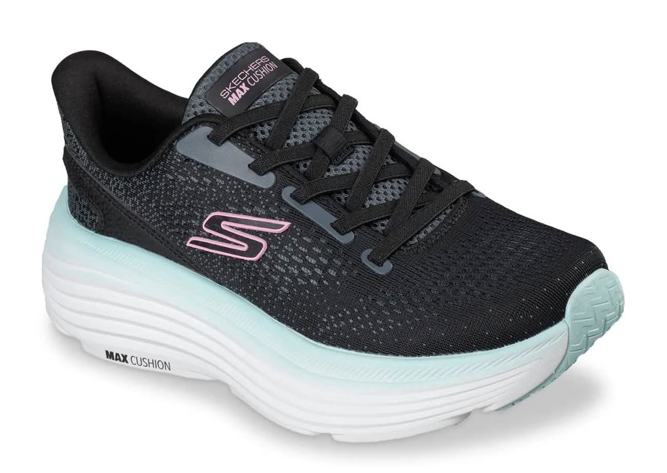 Skechers Max Cushioning Endeavour Kauska Slip-On Sneaker (Black/White Medium - 11)