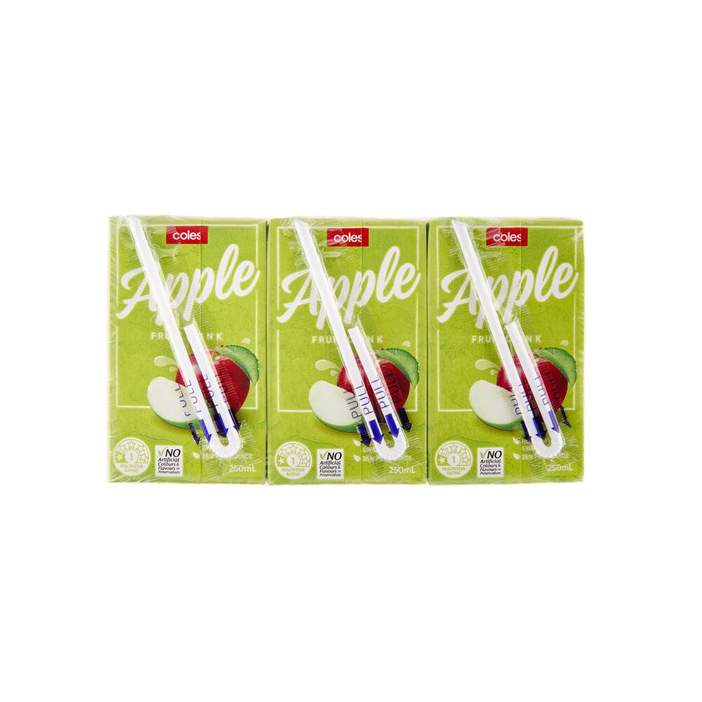Coles Apple Fruit Drink 250ml (6 pack)