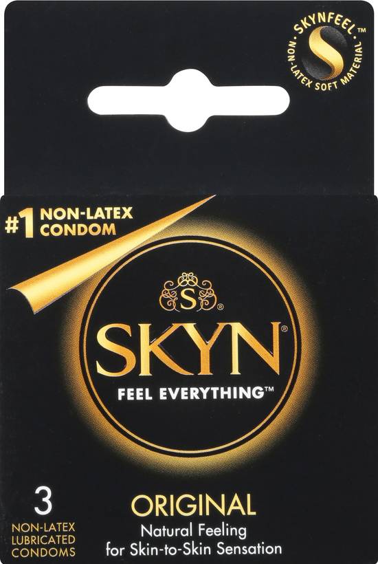 LifeStyles Skyn Condoms Non-Latex Lubricated Premium Polyisoprene (3 ct)