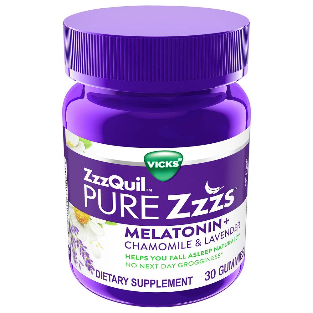 Vicks Zzzquil Pure Zzzs Wildberry Vanilla Melatonin + Chamomile & Lavender (5.28 oz)