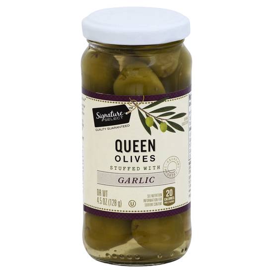 Signature Select Queen Olives Stuffed With Garlic (4.5 oz)