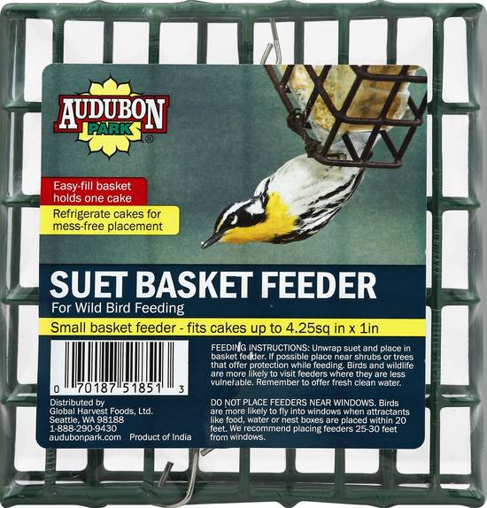 Audubon Park Small Suet Basket Feeder For Wild Bird Feeding