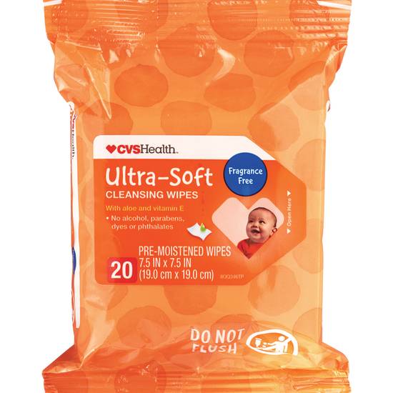 CVS Cleansing Wipes Ultra-Soft Pre-Moistened FragFree Sofpak