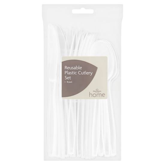 Morrisons Home Reusable Plastic Cutlery Set (18 ct)