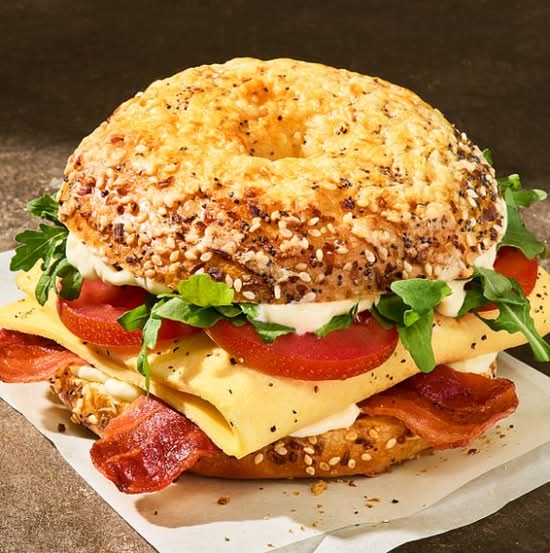 NEW Wake-Up BLT Asiago Everything Bagel Stack