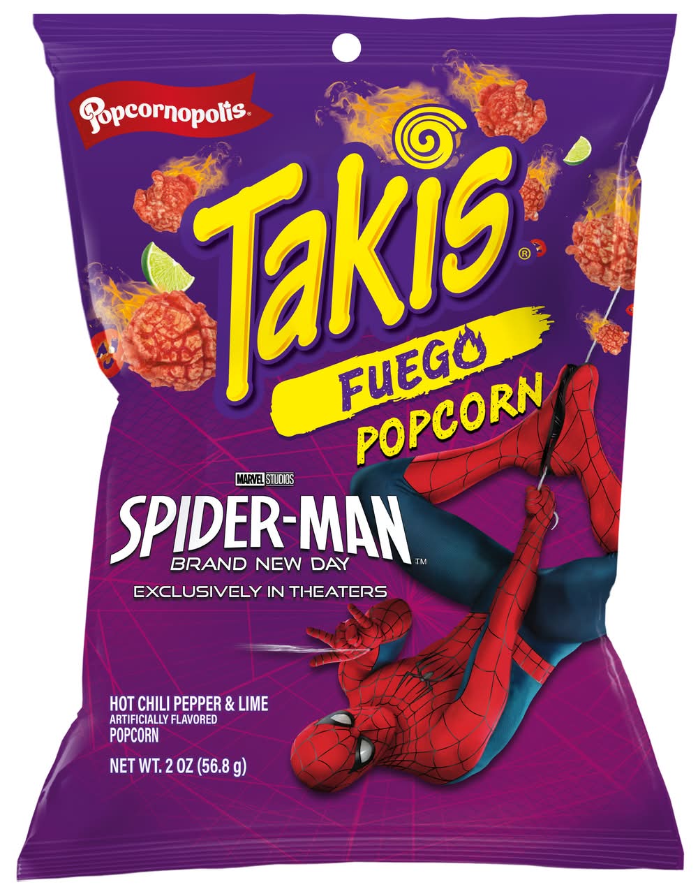 Popcornopolis Fuego Popcorn, Hot Chili Pepper-Lime (2 oz)