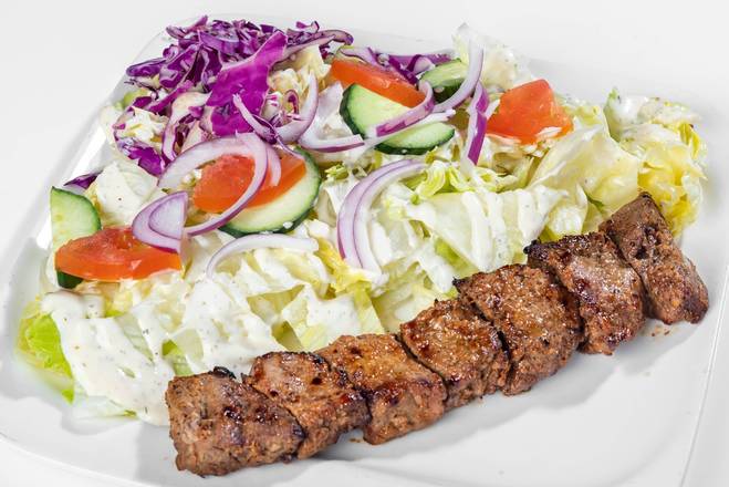 Beef Tikka Salad and Naan