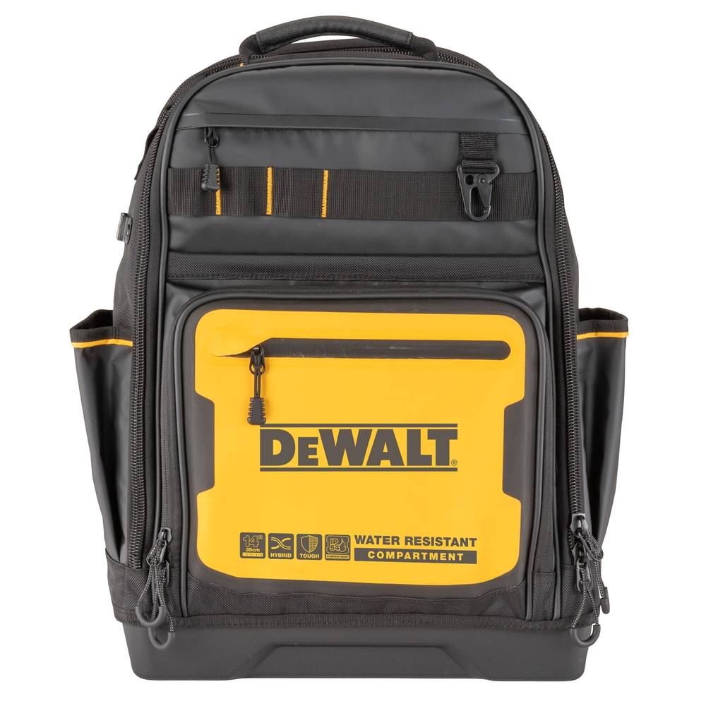 DEWALT Black- Yellow Polyester 7.75-in Zippered Backpack | DWST560102