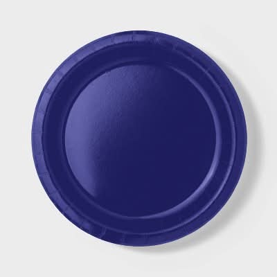 Spritz Disposable Dinner Plates, 8.5 in, Navy Blue (20 ct)