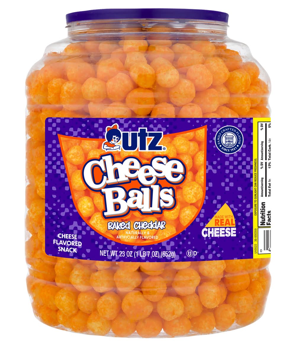 Utz Cheese Balls, Baked Cheddar (23 oz)