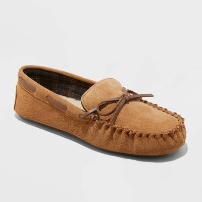 Goodfellow & Co. Mens Topher Moccasin Slippers, Size 11, Chestnut