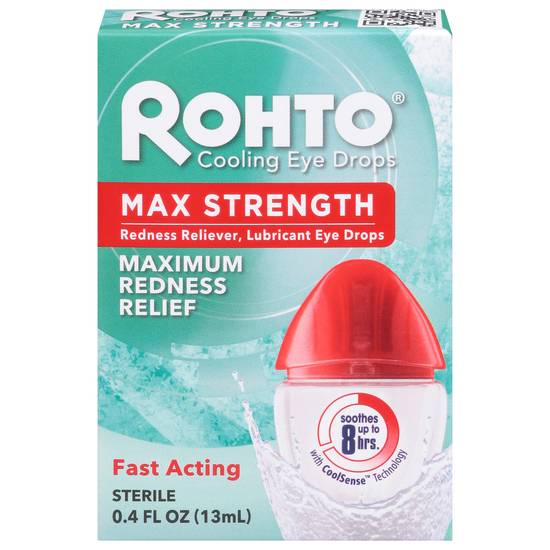 Rohto Cooling Max Strength Maximum Redness Relief Eye Drops
