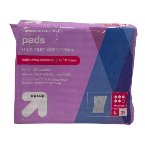 Incontinence Pads - Maximum Absorbency - Long - 39ct - up & up™