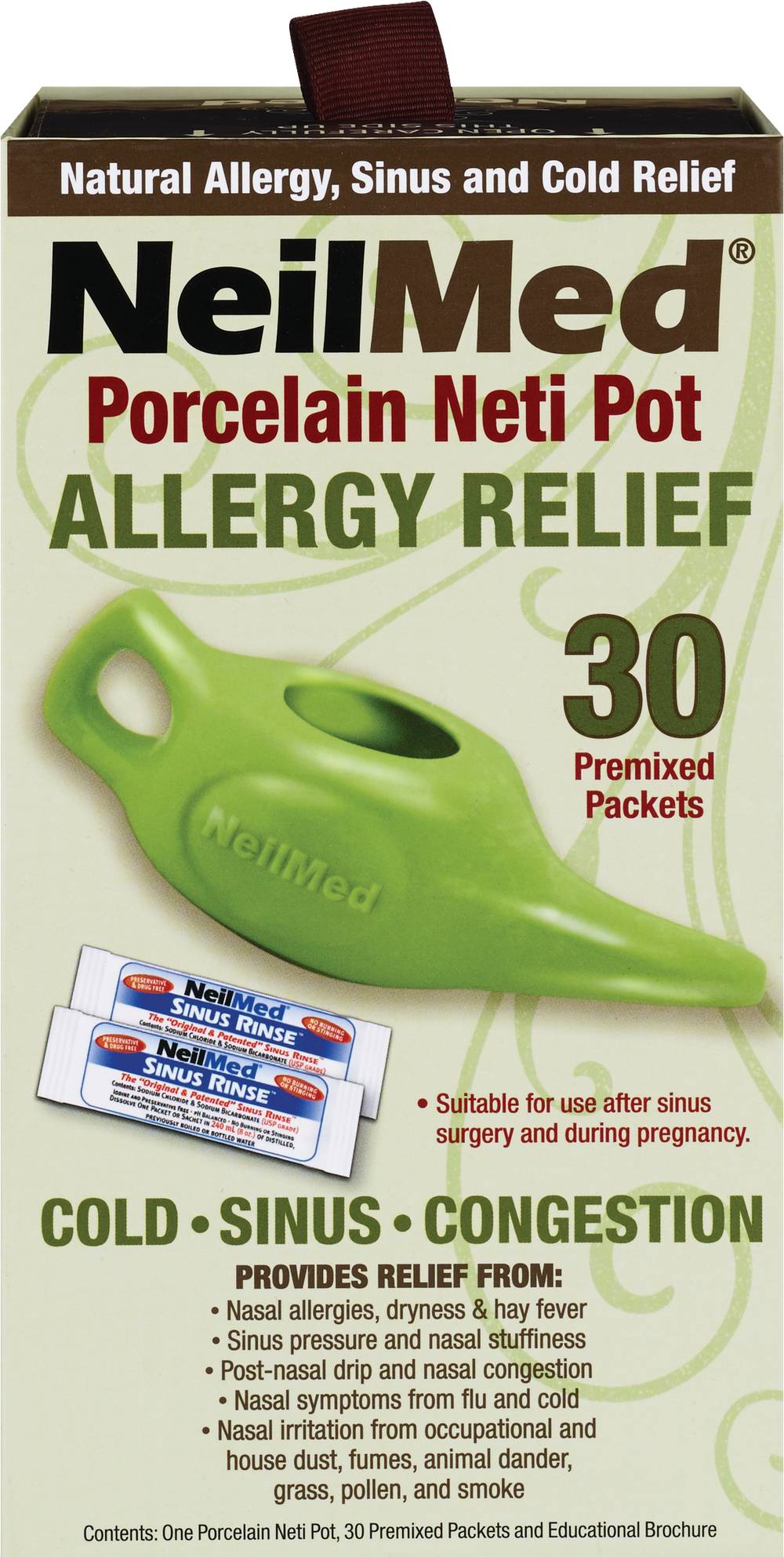 Neilmed Porcelain Neti Pot Allergy Relief(30 Ct)