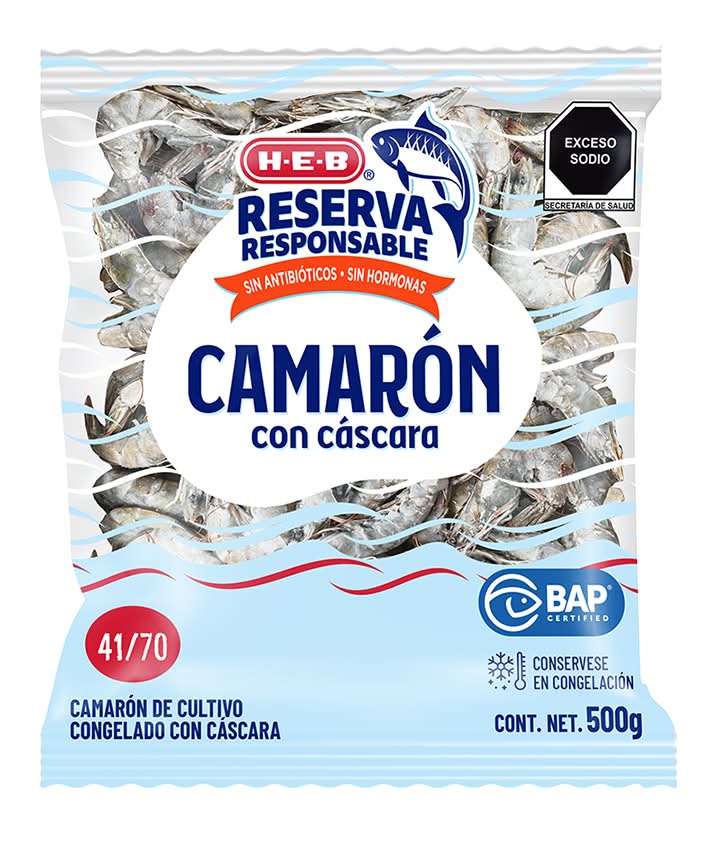 H-E-B · Camarón con cáscara 41/70 (500 g)