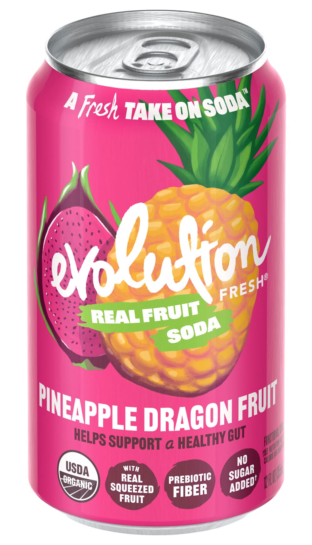 Evolution Fresh Organic Real Fruit Soda, Pineapple Dragon Fruit (12 fl oz)