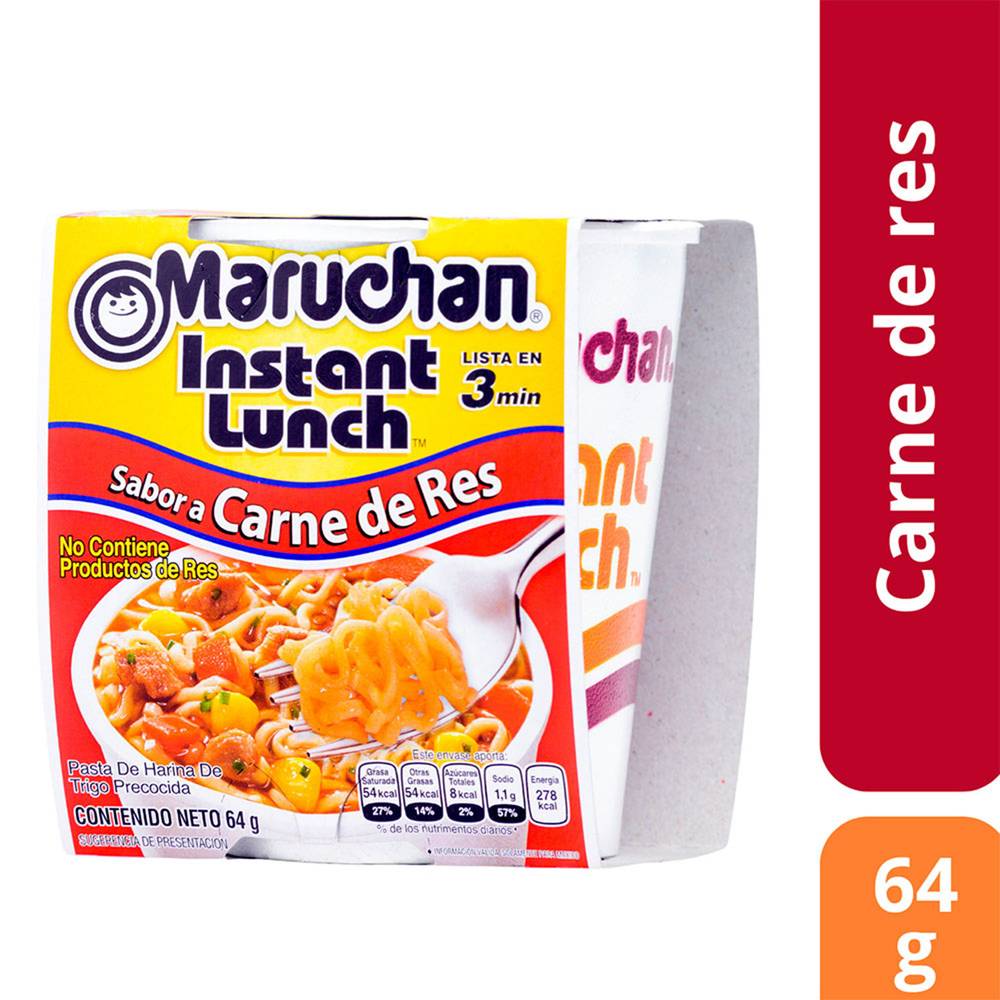 Maruchan · Pasta instantánea sabor carne de res (64 g)