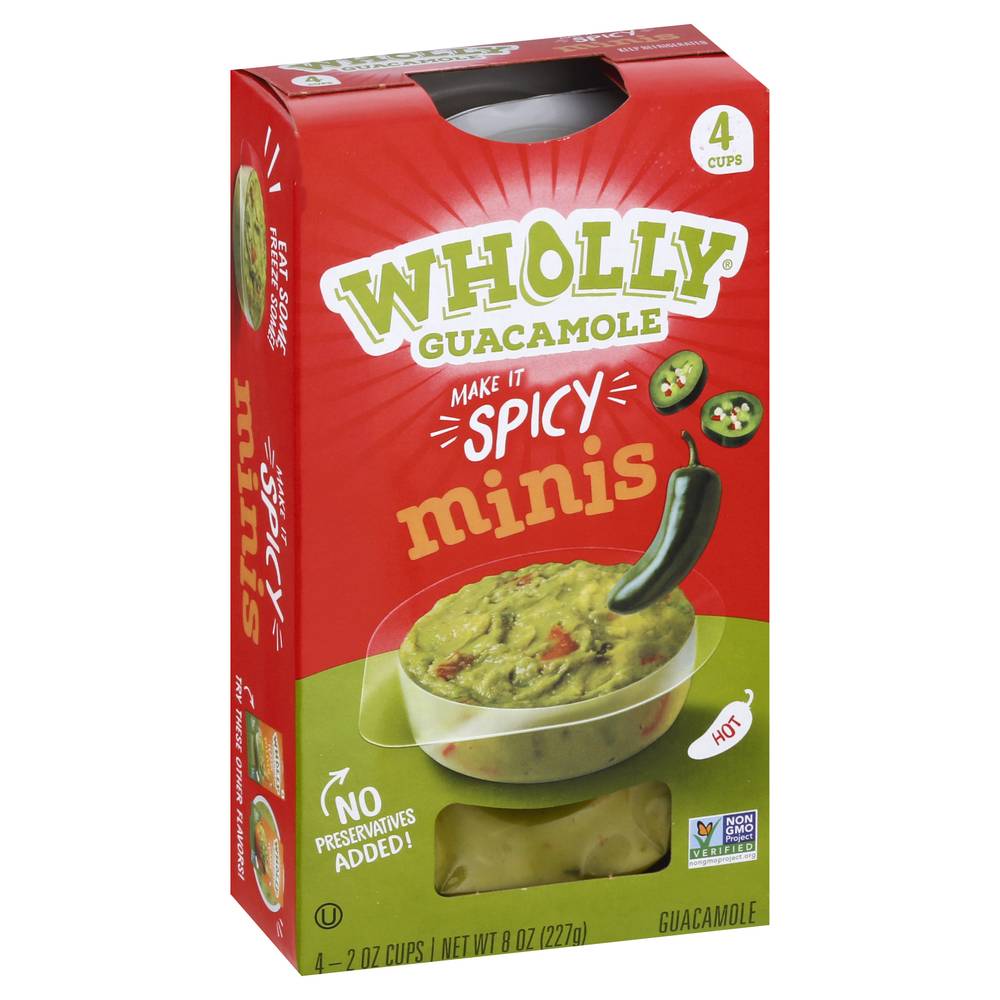 WHOLLY Make It Spicy Hot Dip Minis Guacamole (8 oz)