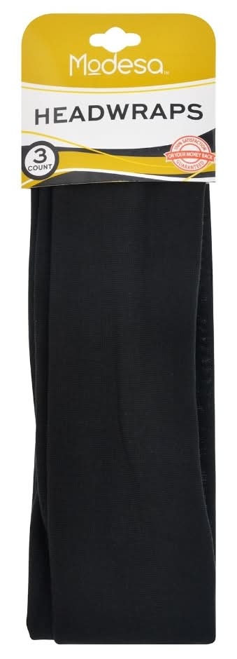 Modesa Headwraps, Black (3 ct)