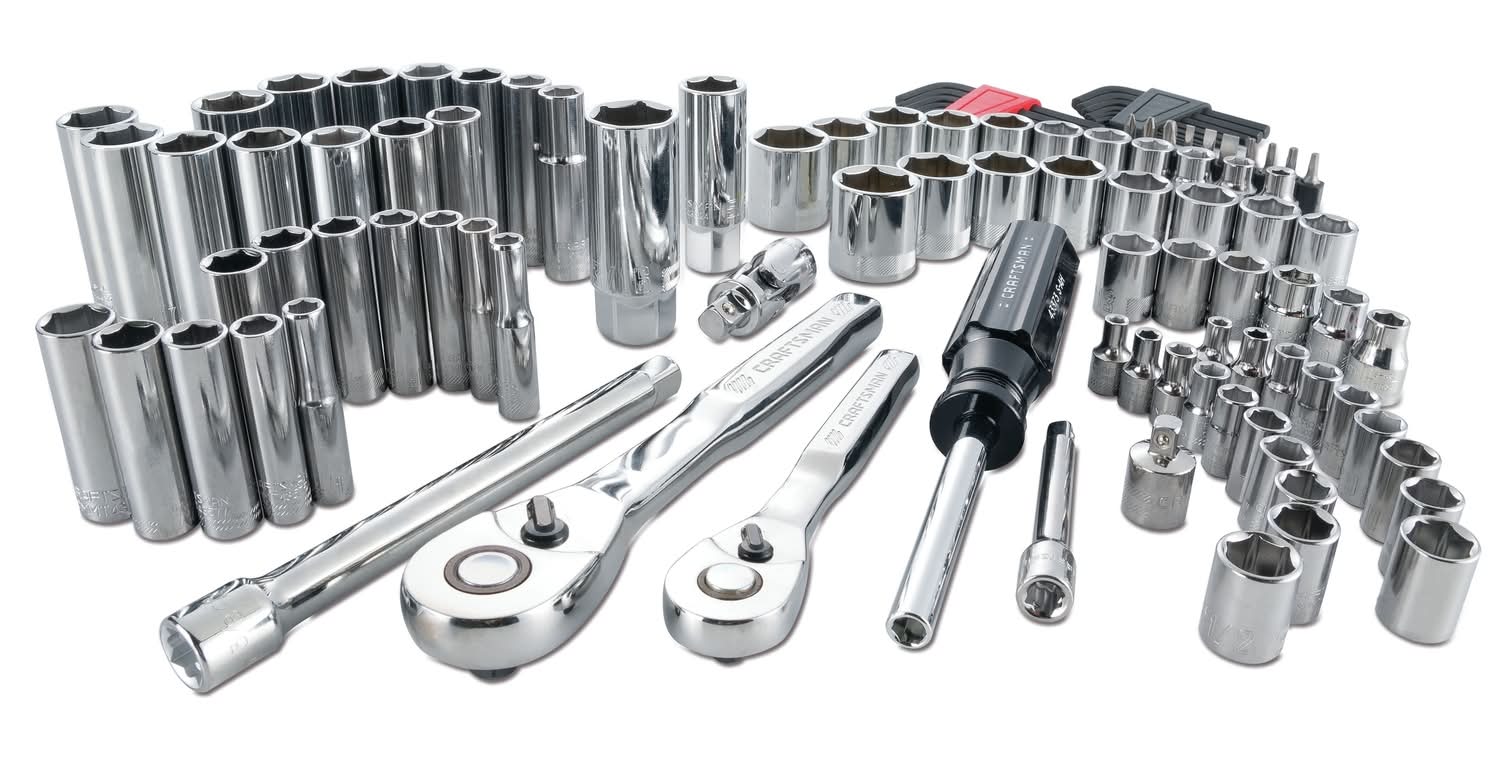Craftsman 1/4 And 3/8 In. Drive Metric And Sae 6 Point Mechanic'S Tool Set 105 Pc