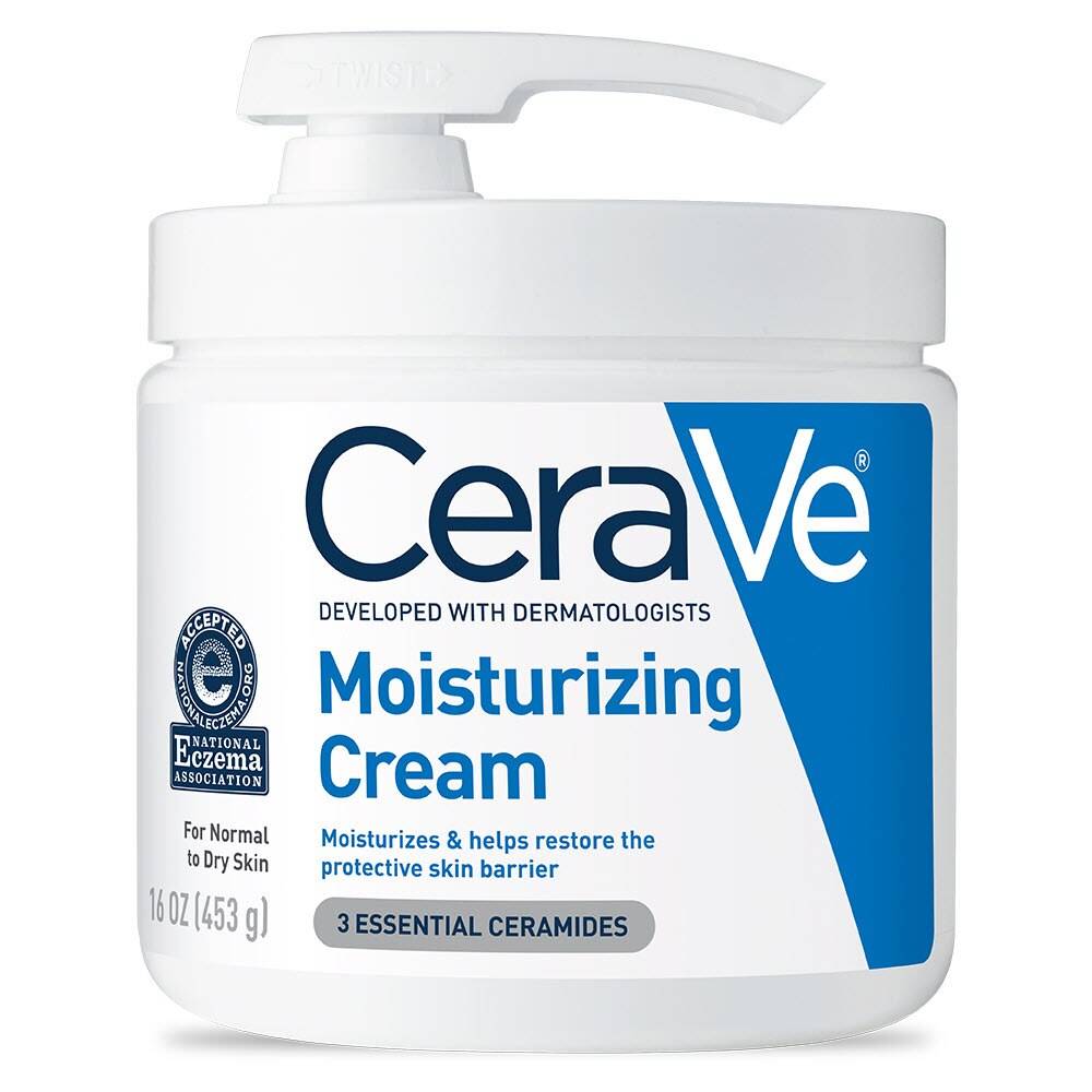 Cerave Moisturizing Cream With Pump, Body & Face Moisturizer, 16 Oz