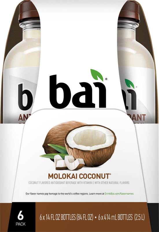 Bai Molokai Coconut Antioxidant Infused Beverage (6 ct, 14 fl oz)
