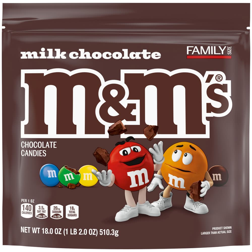 M&M's Family Size Flavored Candies, Milk Chocolate (18 oz)