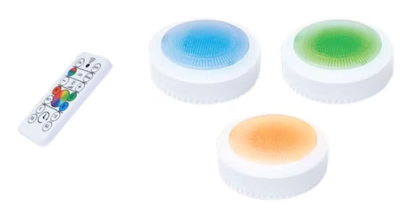 Good Earth Lighting 3 -Pack 3-in Battery LED Under Cabinet Puck Light with Remote