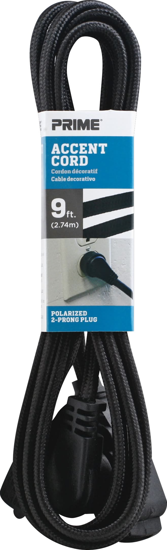 Prime 9 Ft Accent Cord Polarized 2-prong Plug (8.9 oz)