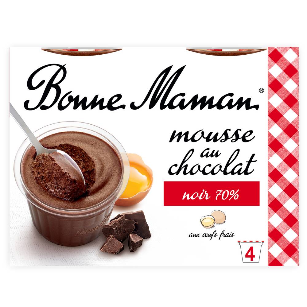 Bonne Maman - Mousse au chocolat noir intense (200g)