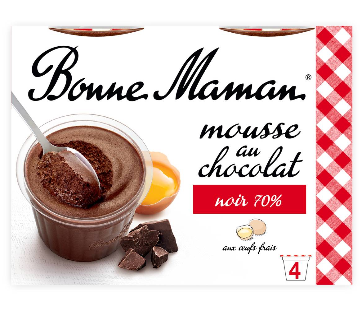 Bonne Maman - Mousse au chocolat noir intense (200g)