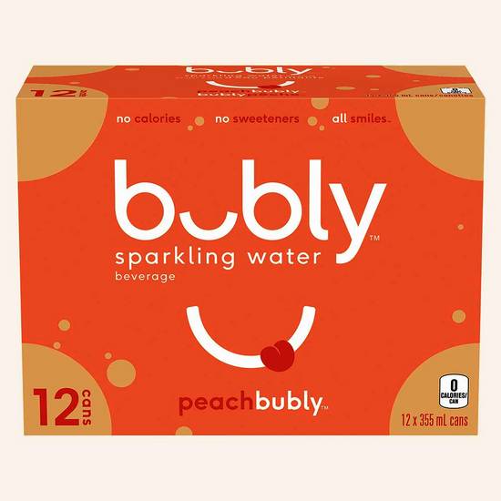 Bubly Sparkling Water Peach (12 x 355ml)