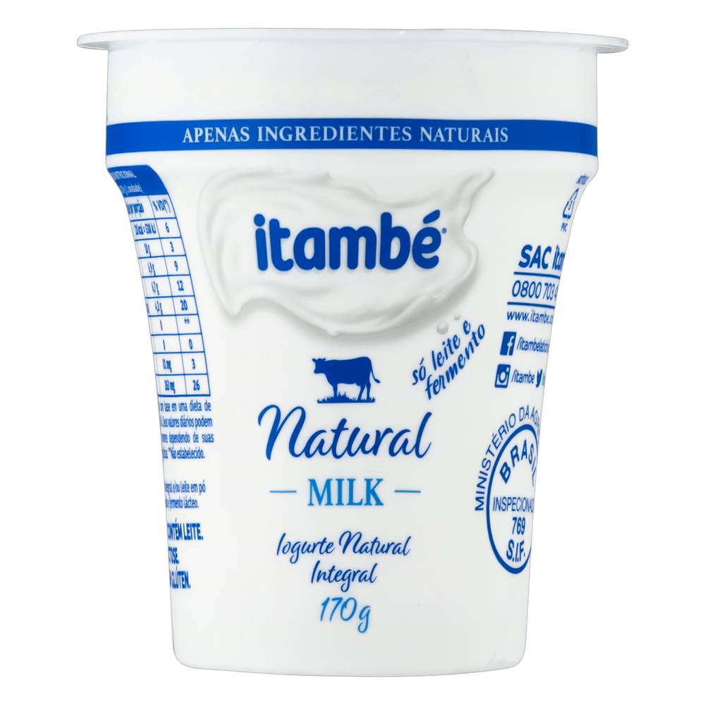Itambé iogurte natural milk integral (170 g)