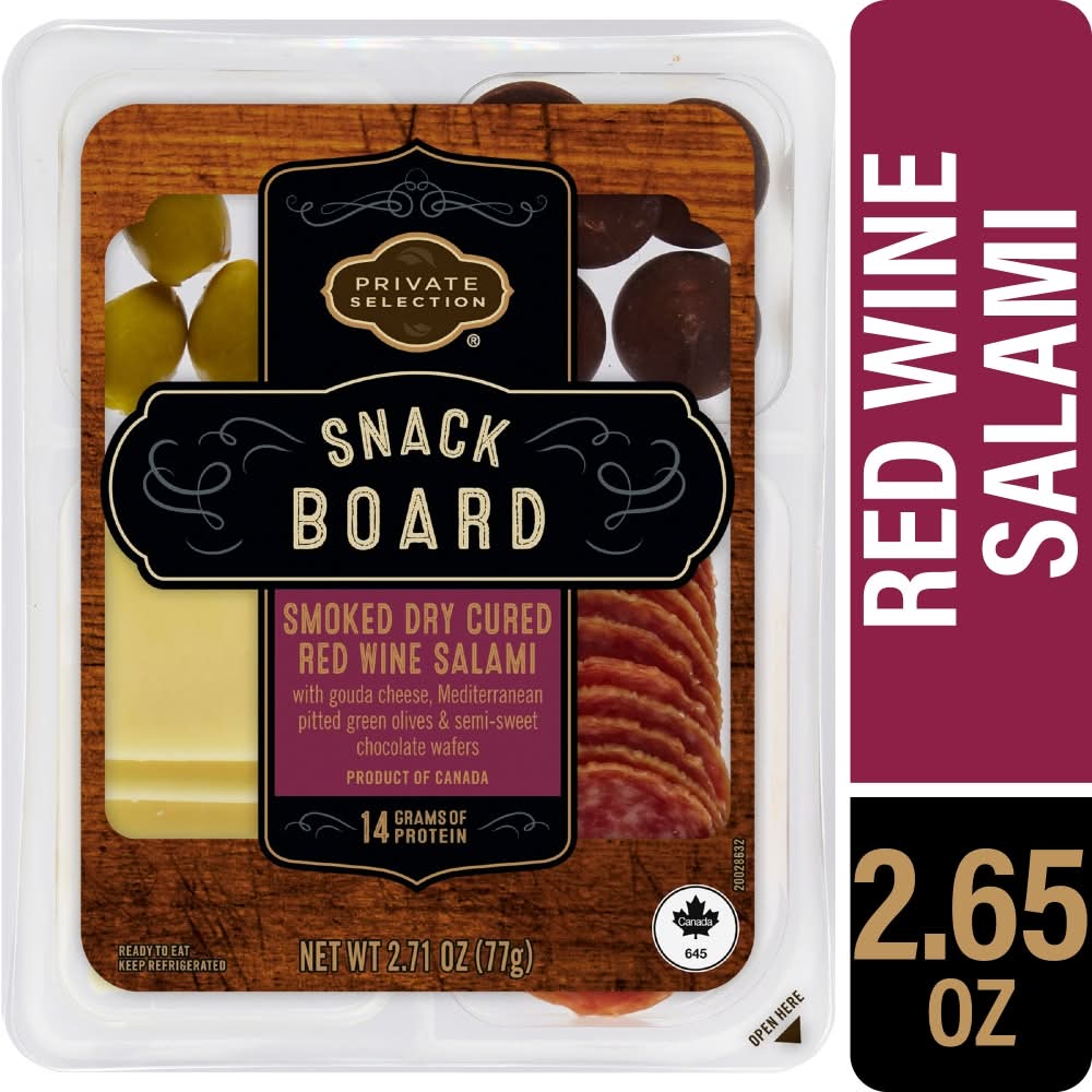 Private Selections® Red Wine Salami Gouda Green Olives and Chocolate Wafers Snack Board