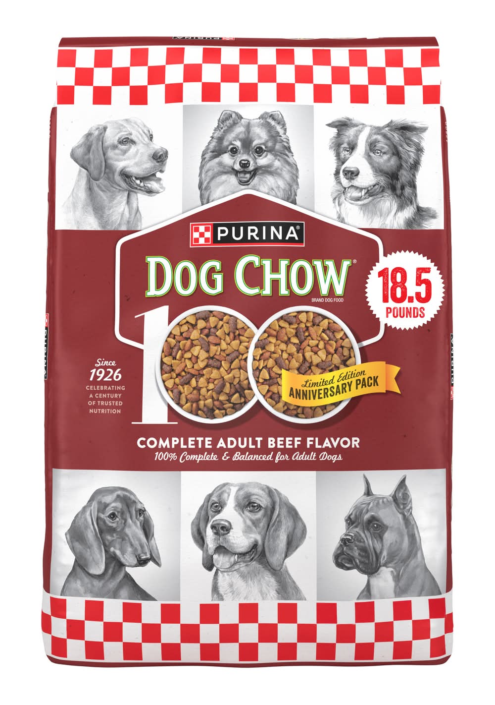 Purina Kibble Dry Dog Food, Beef, Adult (18.5 lbs)