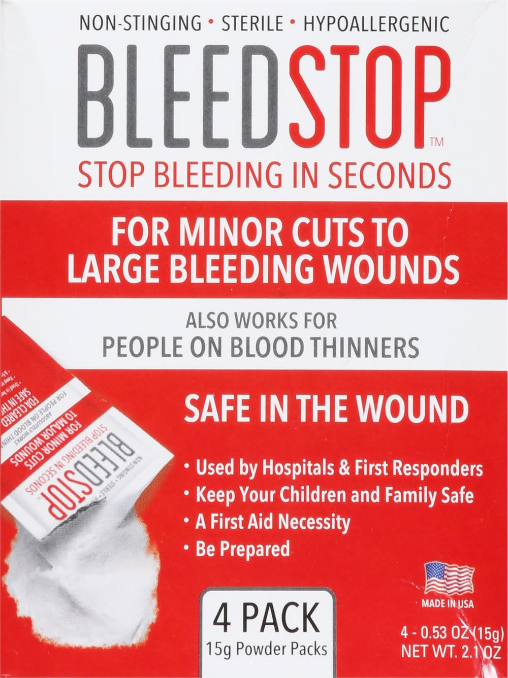 CVS Pharmacy - BleedStop Stop Bleeding in Seconds Powder packs (2.1 oz ...