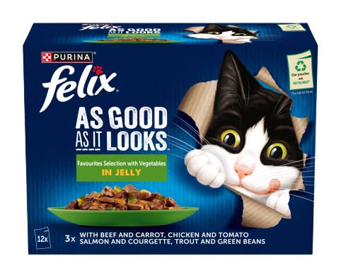Purina Felix As Good As It Looks Favourites Vegetable in Jelly Wet Cat Food (12 pack)