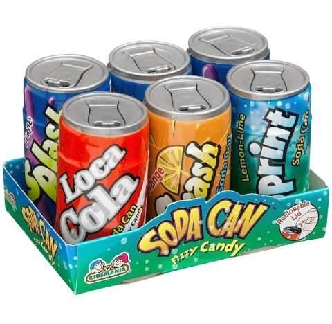 Kidsmania Soda Can Fizzy Candy 6pk 1.48oz