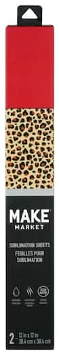 12" X 12" Classic Leopard & Red Sublimation Sheets By Make Market