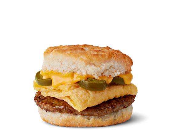 Cheesy Jalapeno Sausage Egg Biscuit