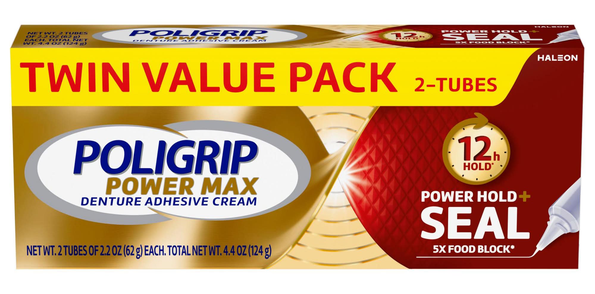 Poligrip Power Max Denture Adhesive Cream (2.2 oz)
