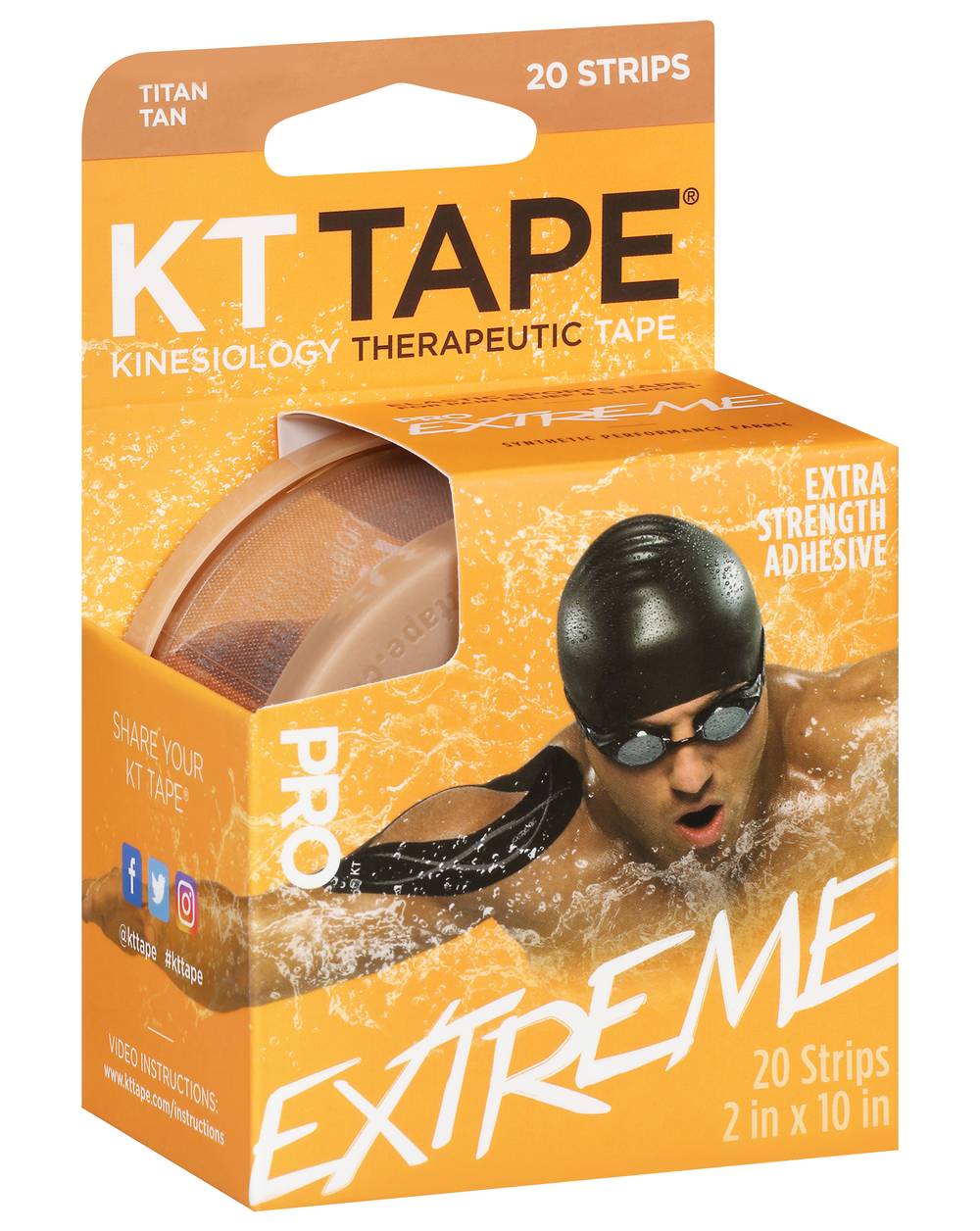 KT Tape Pro Extreme 10 Inch Titan Tan Therapeutic Tape (6.4 oz)