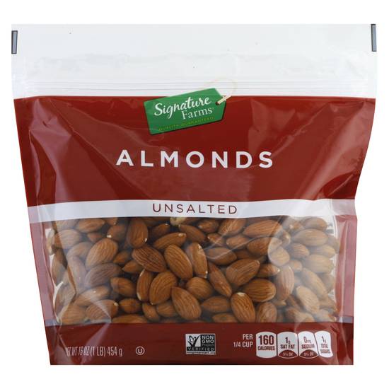 Signature Farms Unsalted Almonds (16 oz)