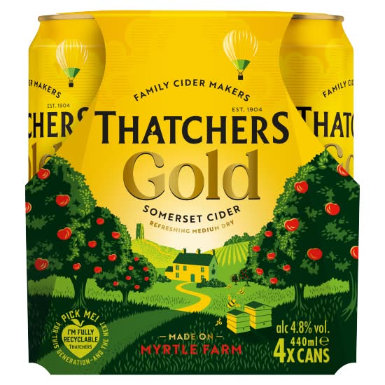 Thatchers Gold Cider (4 x 440ml)