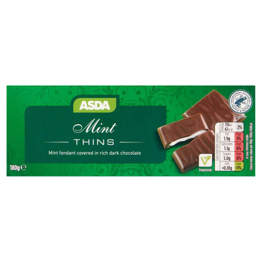 ASDA Mint, Chocolate Thins (180g)